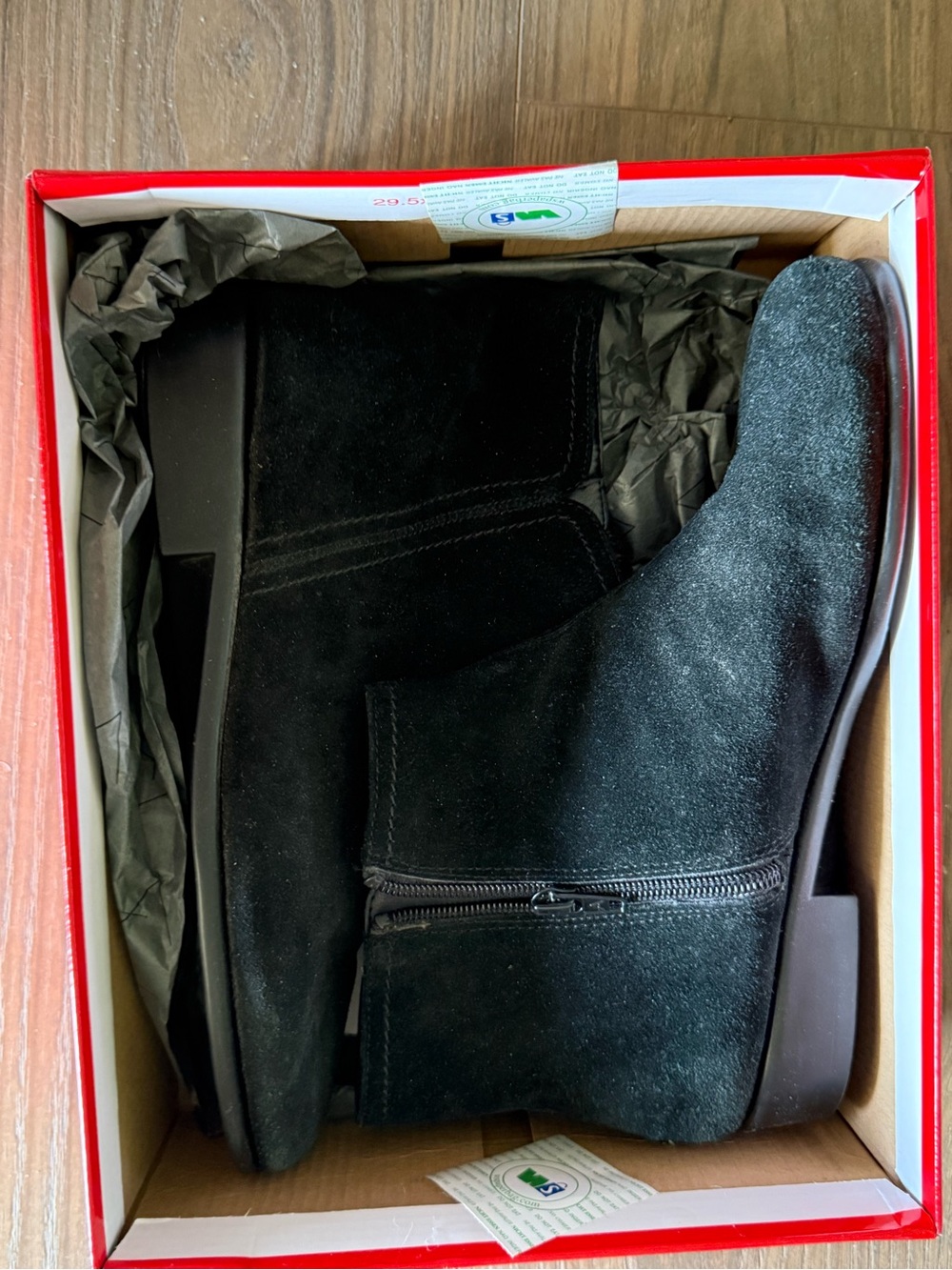 AEROSOLES Black Suede Chukka Boots with Side Zip